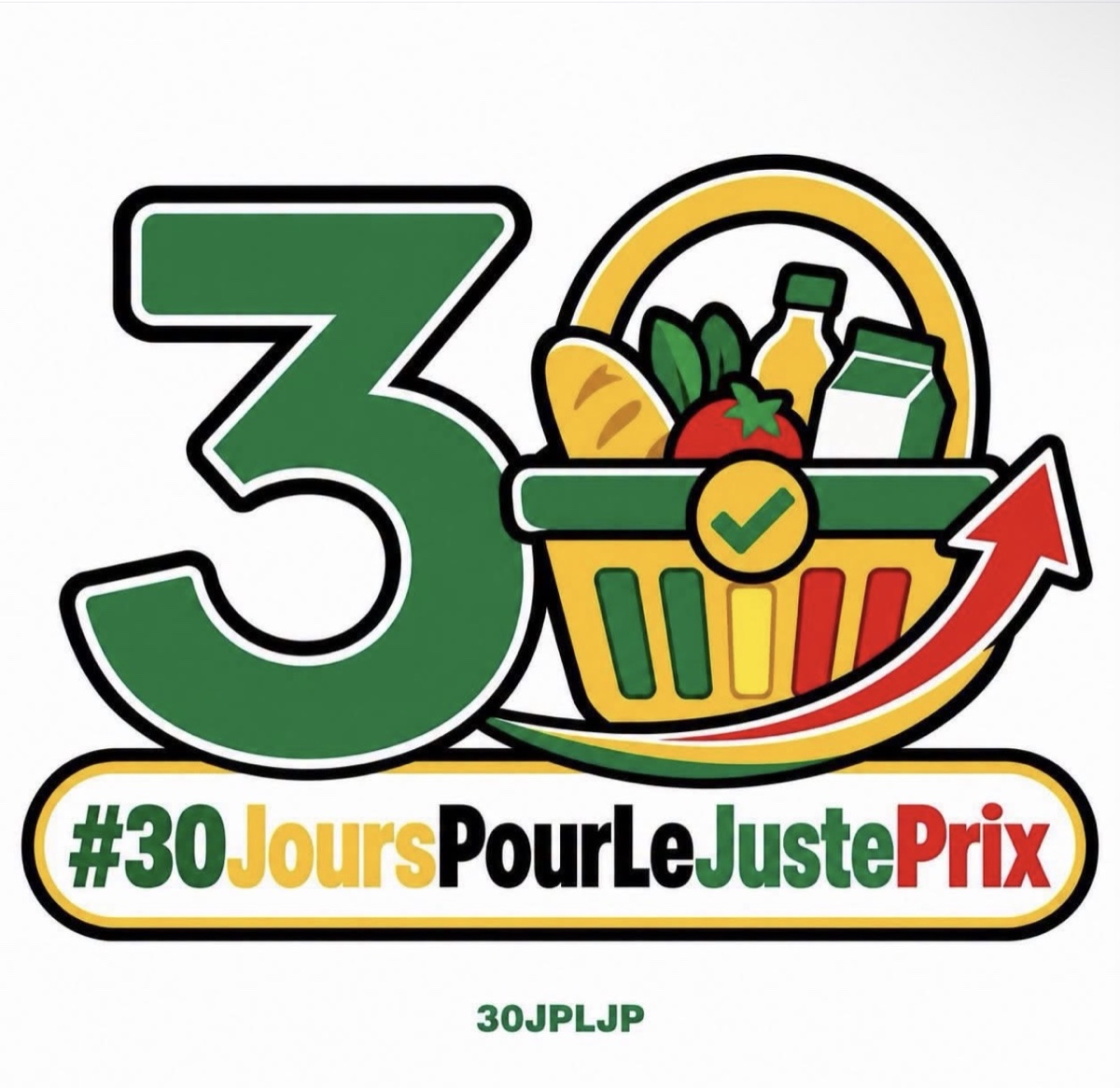 Visuel de la campagne 30 jours pour le juste prix avec un panier de produits alimentaires